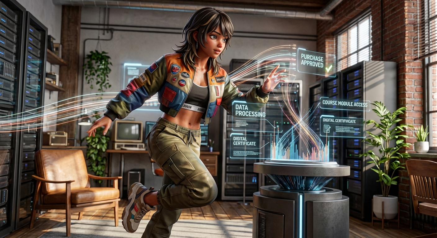 Описание: Путь данных после покупки онлайн-курса и их обработка.